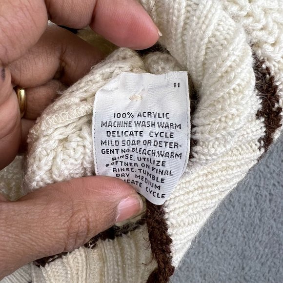 Vintage 50s 60s Cable Knit Stitch Sweater by Damon size L - Picture 8 of 9